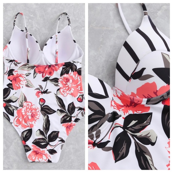 Floral print one piece - Picture 3 of 4